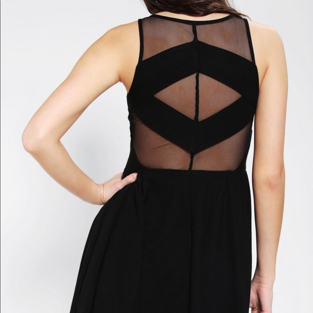 Mesh Skater Dress with Cutouts - Picture 2 of 10